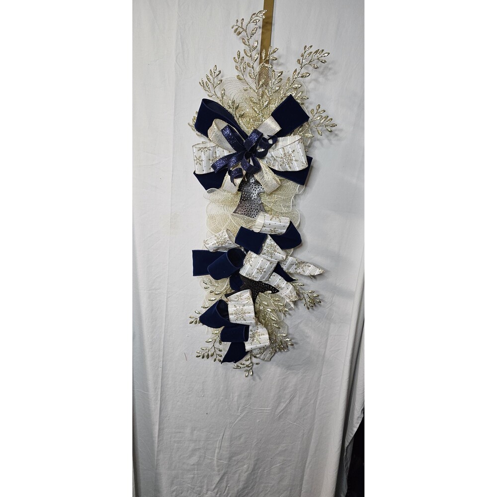 Navy and gold angel swag
